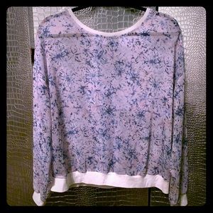 Purple Pink Navy Sheer Top Mossimo XL NWOT